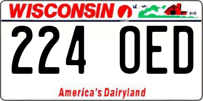 WI license plate 224OED