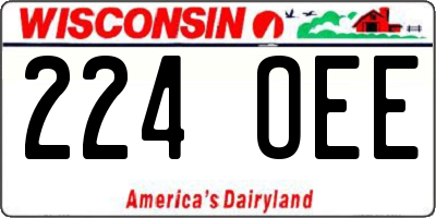WI license plate 224OEE