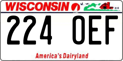WI license plate 224OEF