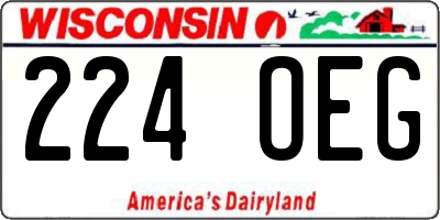 WI license plate 224OEG