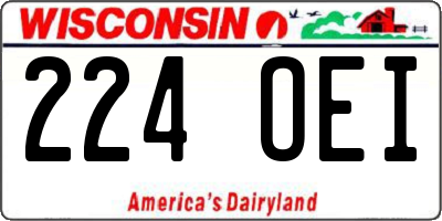 WI license plate 224OEI
