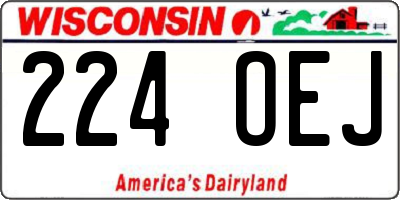 WI license plate 224OEJ