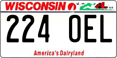 WI license plate 224OEL