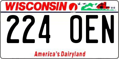 WI license plate 224OEN