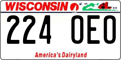 WI license plate 224OEO