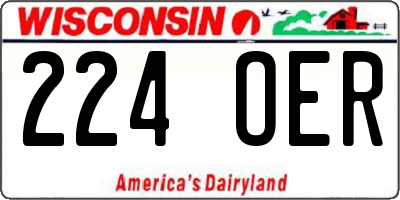 WI license plate 224OER