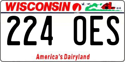 WI license plate 224OES