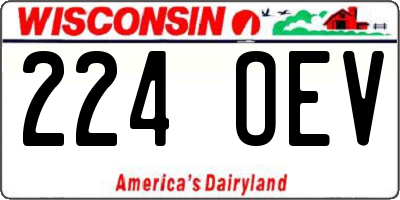 WI license plate 224OEV