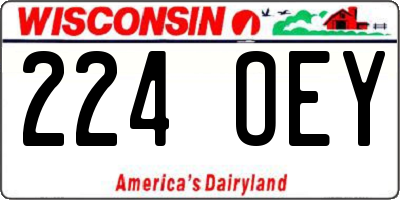 WI license plate 224OEY