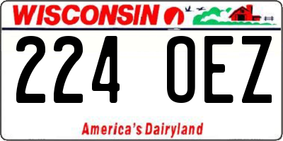 WI license plate 224OEZ