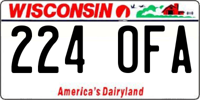 WI license plate 224OFA