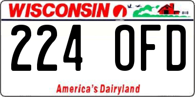 WI license plate 224OFD