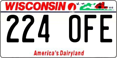WI license plate 224OFE