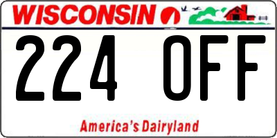 WI license plate 224OFF