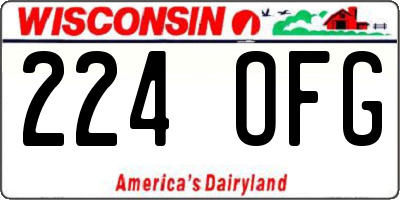 WI license plate 224OFG