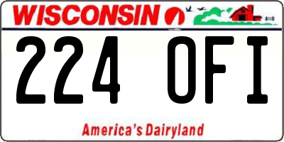 WI license plate 224OFI