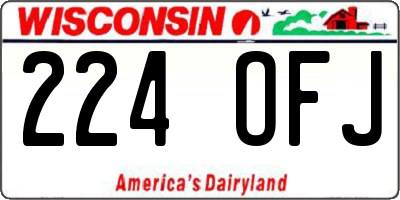 WI license plate 224OFJ