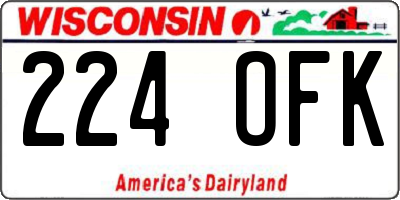 WI license plate 224OFK