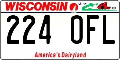 WI license plate 224OFL