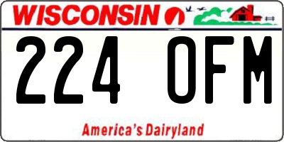 WI license plate 224OFM