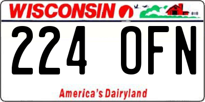 WI license plate 224OFN