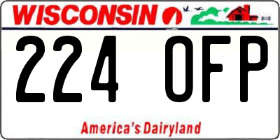 WI license plate 224OFP