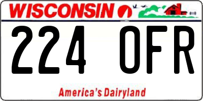 WI license plate 224OFR