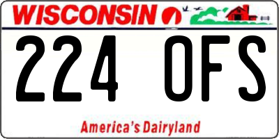 WI license plate 224OFS