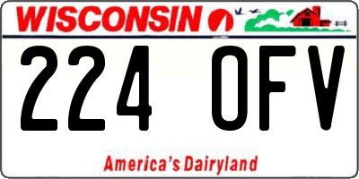 WI license plate 224OFV