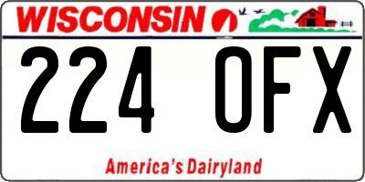 WI license plate 224OFX
