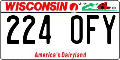 WI license plate 224OFY