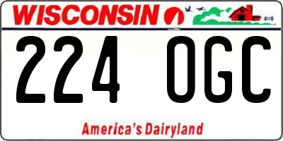 WI license plate 224OGC