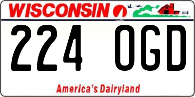 WI license plate 224OGD