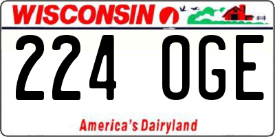 WI license plate 224OGE