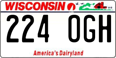 WI license plate 224OGH