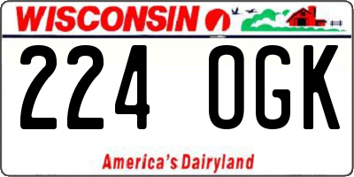 WI license plate 224OGK
