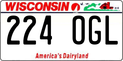 WI license plate 224OGL