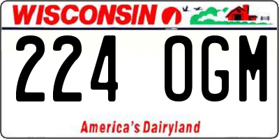 WI license plate 224OGM