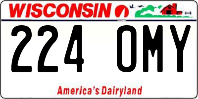 WI license plate 224OMY