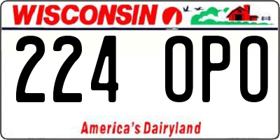 WI license plate 224OPO