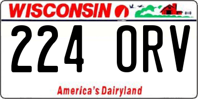 WI license plate 224ORV