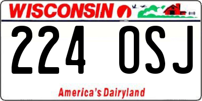 WI license plate 224OSJ