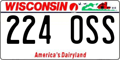 WI license plate 224OSS