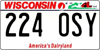 WI license plate 224OSY