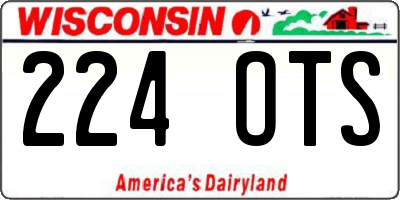 WI license plate 224OTS