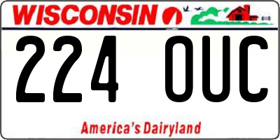 WI license plate 224OUC