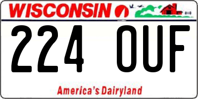 WI license plate 224OUF