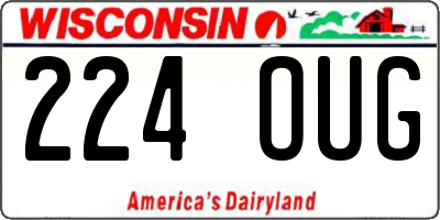 WI license plate 224OUG