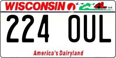 WI license plate 224OUL
