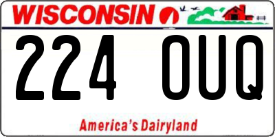 WI license plate 224OUQ